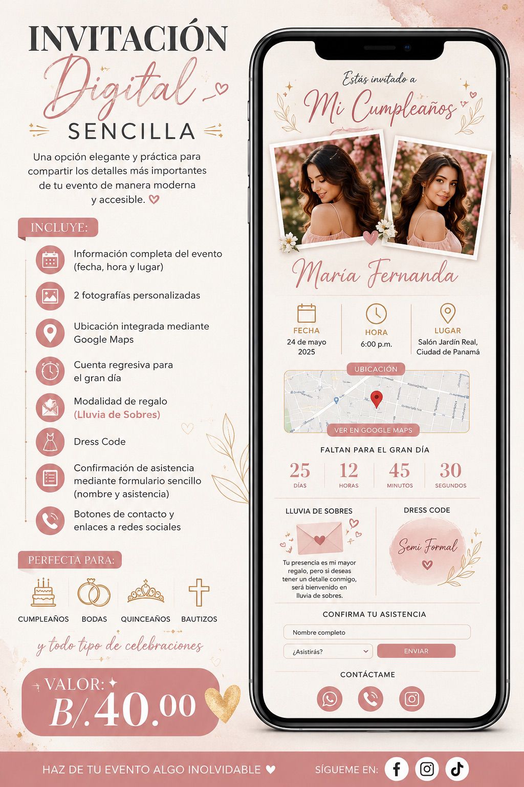 Ejemplo de invitación digital sencilla